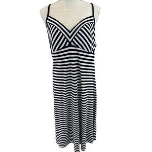 Mossimo Black & White Striped Maxi Dress With Spaghetti Straps size XL
